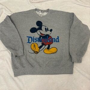 Disney Gray Sweater with Mickey Mouse and Disneyland Logo